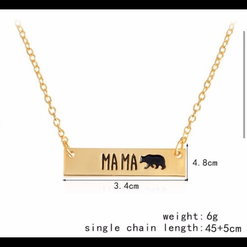 BRAND NEW! PACKAGED! Gold Mama Bear Necklace - Picture 2 of 3